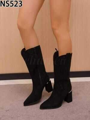 Kozaki damskie  7ANS523.BLACK   Nieocieplane (36/41,12par)