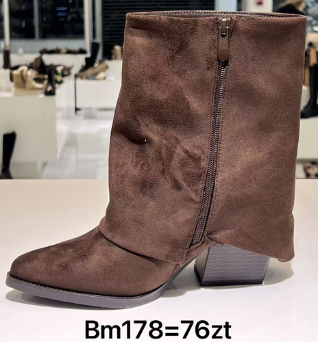 Botki damskie ocieplane BM178.BROWN (36/41,12par)