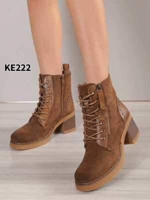 Botki damskie ocieplane 7AKE322.BROWN (36/41,12par)