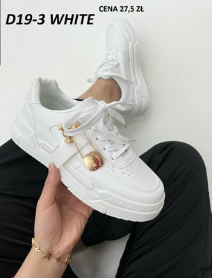 Buty sportowe damskie D19-3.WHITE (36/41,12par)
