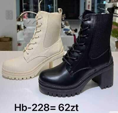 Botki damskie 7AHB-228.BLACK, BEIGE (36/41,12par)