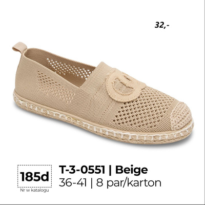Balerinki damskie 3-0551.BEIGE (36/41,8par)