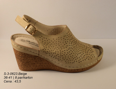 Sandały damskie 3-0623.BEIGE (36/41,8par)