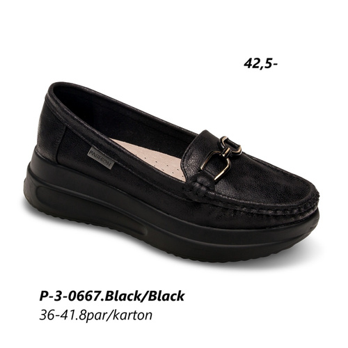 Półbuty damskie 3-0667.BLACK (36/41,8par)
