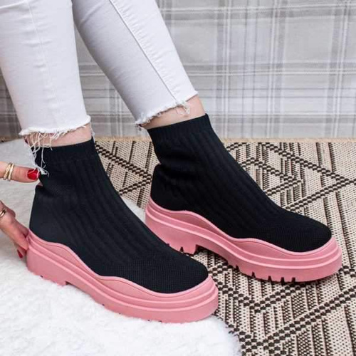 Botki damskie  7ASSY53-15.BLACK/PINK (36/41,12par)