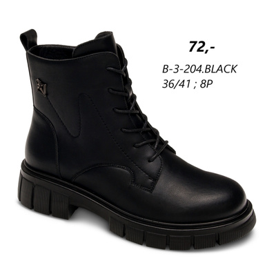 Botki damskie B-3-204.BLACK (36/41,8par)