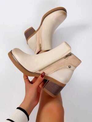 Botki damskie 7AKE209.BEIGE Ocieplane (36/41,12par)