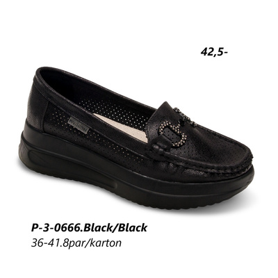 Półbuty damskie 3-0666.BLACK (36/41,8par)