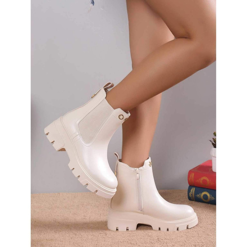 Botki damskie ocieplane  7AVL221.BEIGE   (36/41,12par)