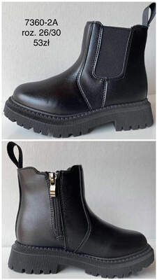 Botki dziewczęce 3A7360-2A.BLACK (25/30,12par)