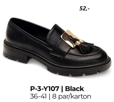 Półbuty damskie 3-Y107.BLACK (36/41,8par)