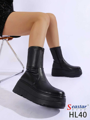 Botki damskie ocieplane 7AHL40.BLACK (36/41,12par)