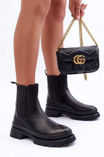 Botki damskie ocieplane D1262.BLACK (36/41,12par)