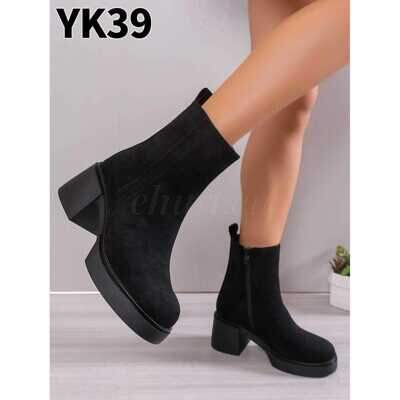Botki damskie ocieplane 7AYK39.BLACK ZAM (36/41 ,12par)