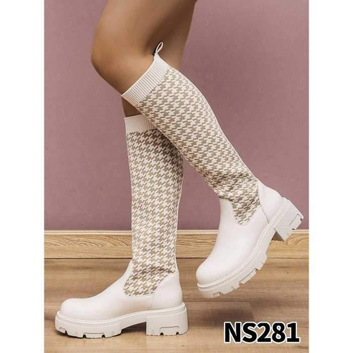Kozaki damskie NS281.BEIGE Ocieplany (36/41,12par)