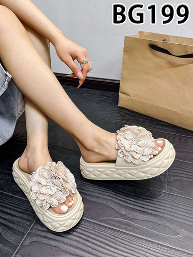 Klapki damskie BG199.KHAKI (36/41,12par)