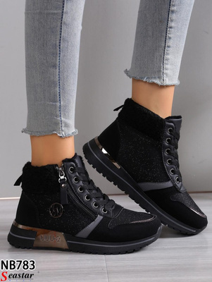 Botki damskie ocieplane  7ANB783.BLACK  (36/41,12par)