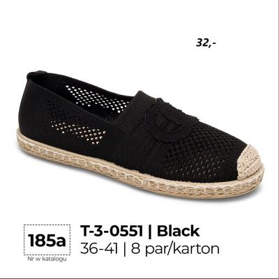 Balerinki damskie 3-0551.BLACK (36/41,8par)
