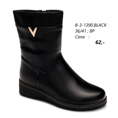 Botki damskie 7AB-3-1390.BLACK (36/41,8par)