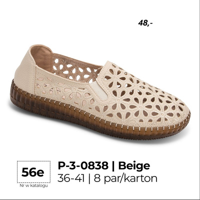 Balerinki damskie 3-0838.WHITE (36/41,8par)