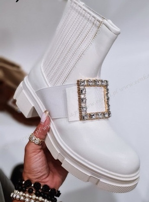 Botki damskie ocieplane D7881.WHITE (36/41,12par)