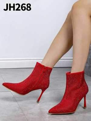 Botki damskie 7AJH268.RED L.Ocieplany (36/41,12par)