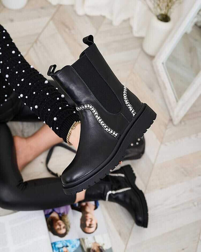 Botki damskie ocieplane M689.BLACK (36/41,12par)