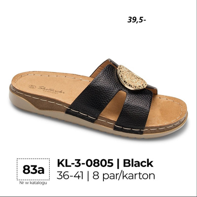 Klapki damskie 3-0805.BLACK (36/41,8par)