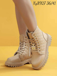 Botki damskie 7A8927.KHAKI Ocieplany (36/41,12par)