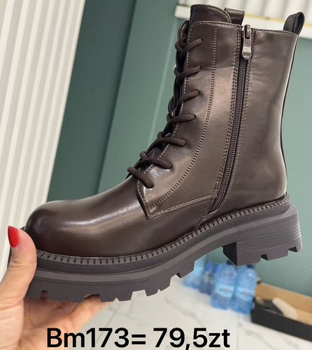 Botki damskie BM173.BROWN Ocieplane (36/41,12par)