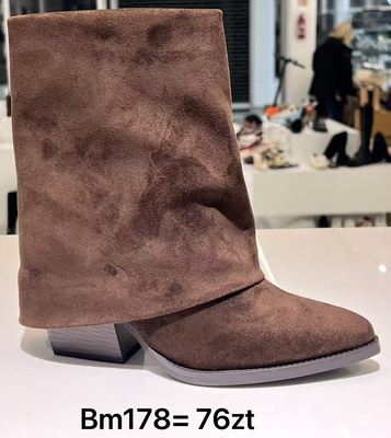 Botki damskie ocieplane BM178.BROWN (36/41,12par)