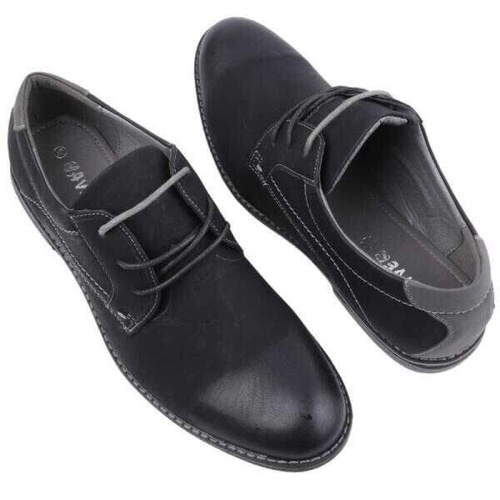 Półbuty męskie AB128T-6.BLACK/CAMEL (46/48,6par)