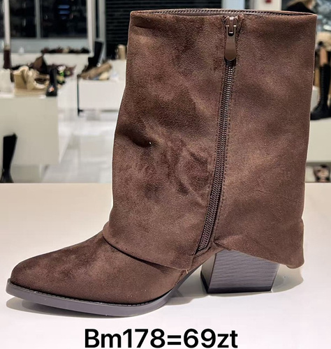 Botki damskie ocieplane BM178.BROWN (36/41,12par)