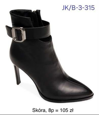 Botki damskie  7AB-3-315.BLACK   (36/41,8par)