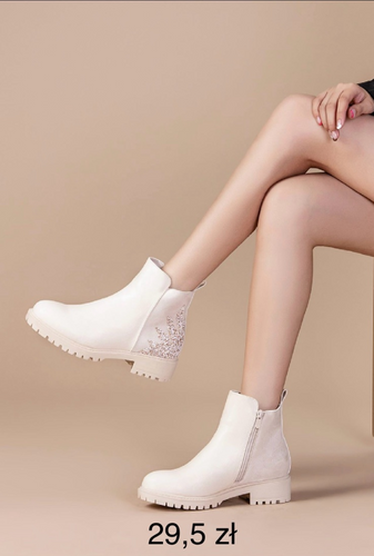 Botki damskie ocieplane 7AF6122.WHITE (36/41,12par)