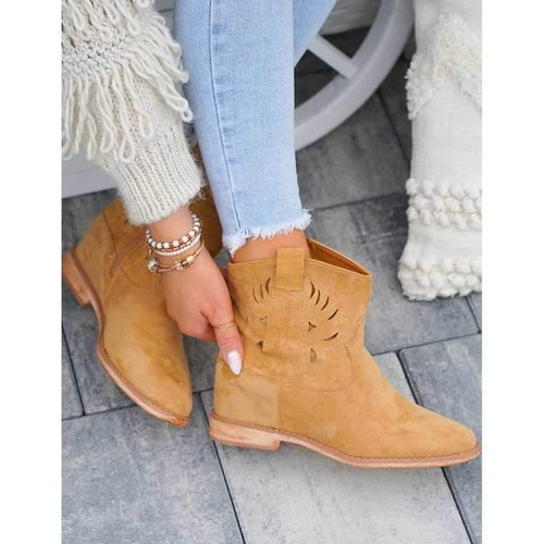 Botki damskie A3732-32.CAMEL Nieocieplane (36/41,12par)