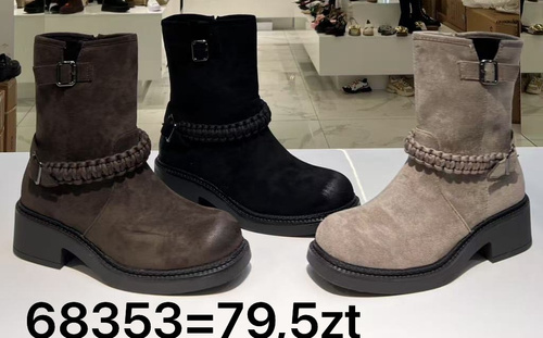 Botki damskie ocieplane 68353.KHAKI (36/41,12par)