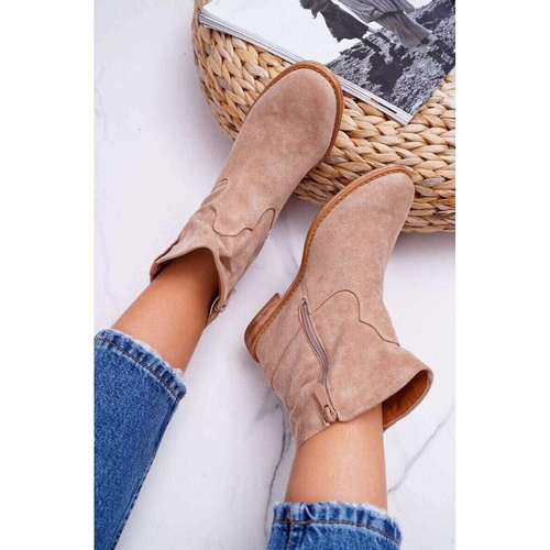 Botki damskie  7AA3725-63.KHAKI  (36/41,12par)