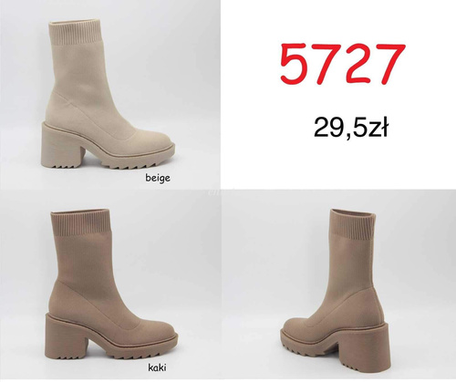 Botki damskie 7A5727.BEIGE, KHAKI (36/41,12par)