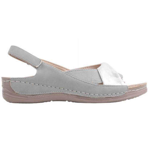 Sandały damskie DE989-10.GREY/SILVER (36/41,12par)