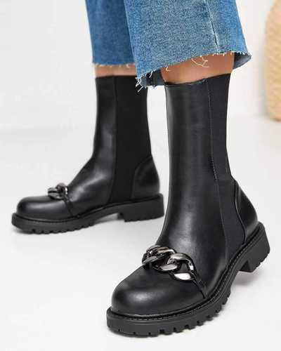 Botki damskie 7AJH20-261.BLACK Nieocieplane (36/41,12par)