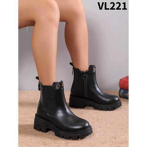 Botki damskie ocieplane  7AVL221.BLACK   (36/41,12par)