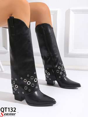 Kozaki damskie QT132.BLACK (36/41,12par)