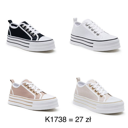 Buty sportowe damskie K1738.BLACK (36/41,12par)