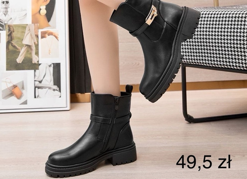 Botki damskie BM192.BLACK Ocieplane (36/41,12par)