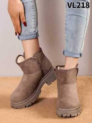 Botki damskie 7AVL218.KHAKI (36/41,12par)