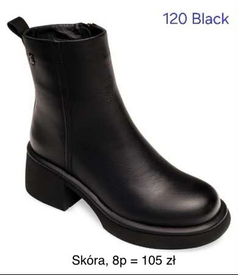 Botki damskie   7A120.BLACK  (36/41,8par)