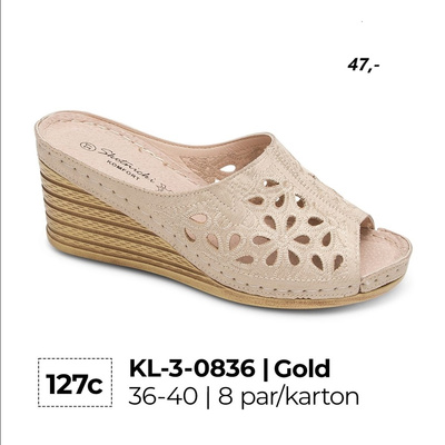 Klapki damskie 3-0836.GOLD (36/40,8par)