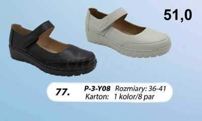 Mokasyny damskie 7AP-3-Y08.BLACK, BEIGE (36/41,8par)