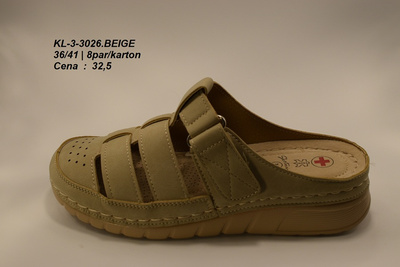 Klapki damskie 3-3026.BEIGE (36/41,8par)